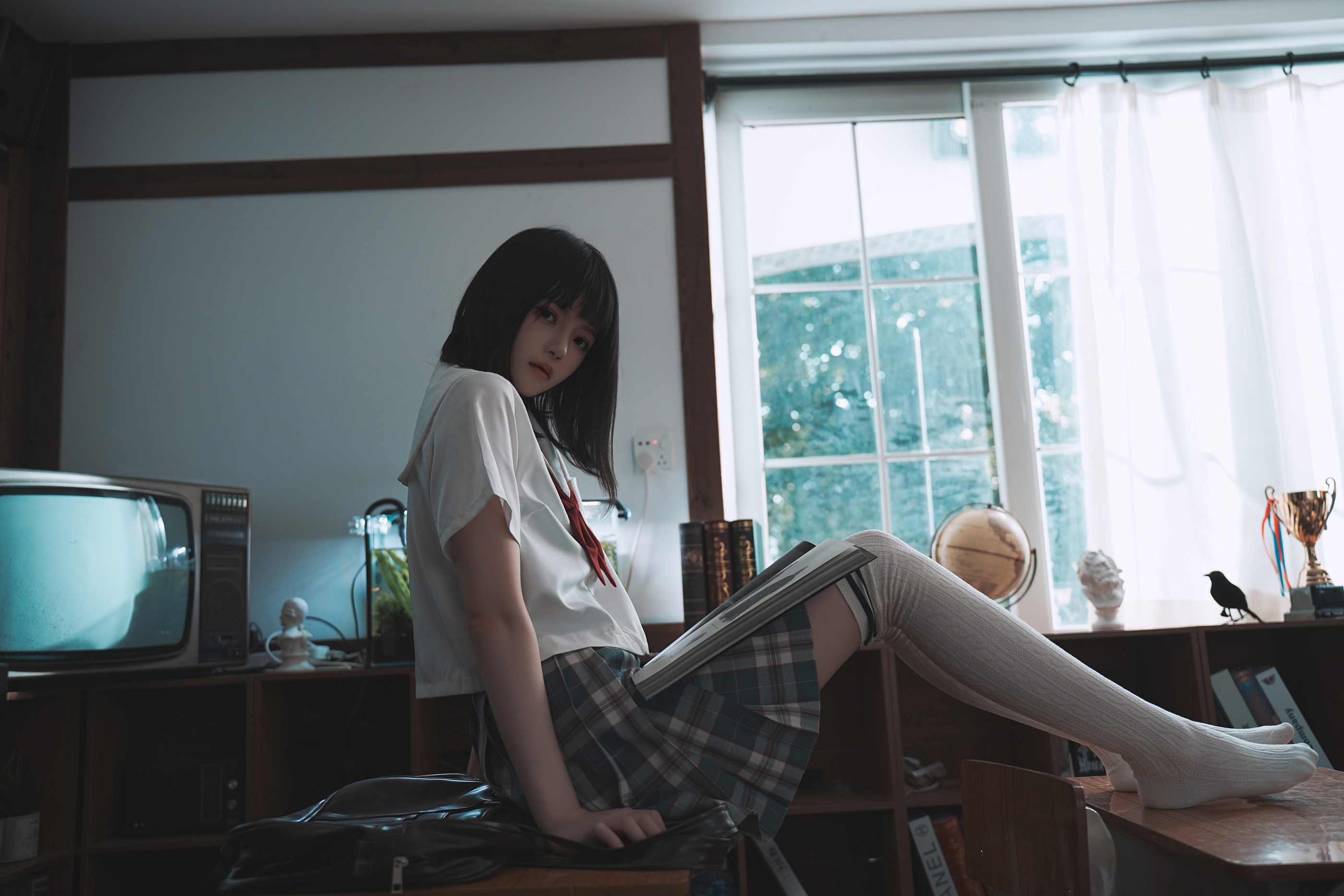 图片[1]-桜桃喵 – NO.213 教室死库水[48P]-XikXak